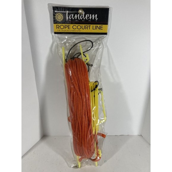 New Tandem Sport Rope Volleyball Court Lines Orange 1/4 inch rope 30’ x 60’ - Picture 1 of 4